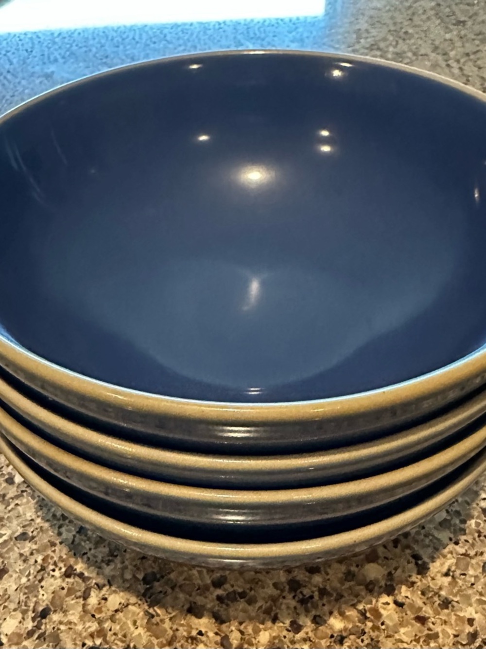 Blue Ceramic Dining Bowls - Set of 4 like new